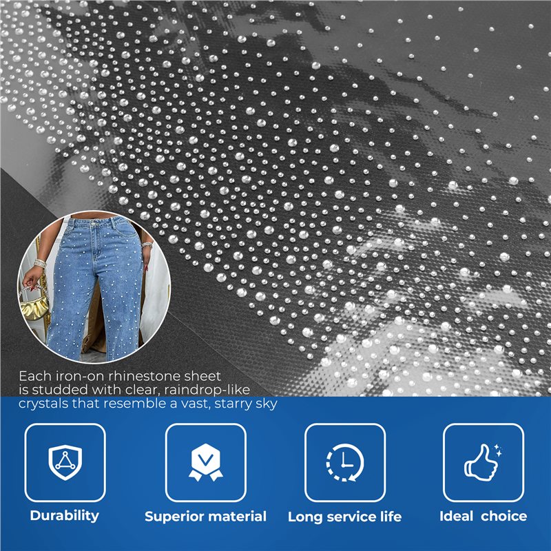 AT02-Glitter Hotfix Rhinestone - Hotfix Rhinestone Sheet ulasan dan harga