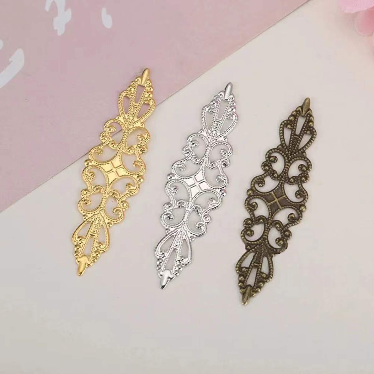 200PCS Hollow Rhombus Charm Fi - Craft Embellishments ulasan dan harga