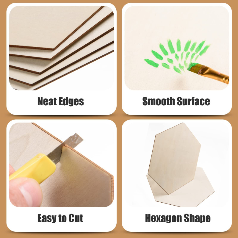 5cm Wooden Hexagon Blank Slice - Christmas Craft Embellishment ulasan dan harga