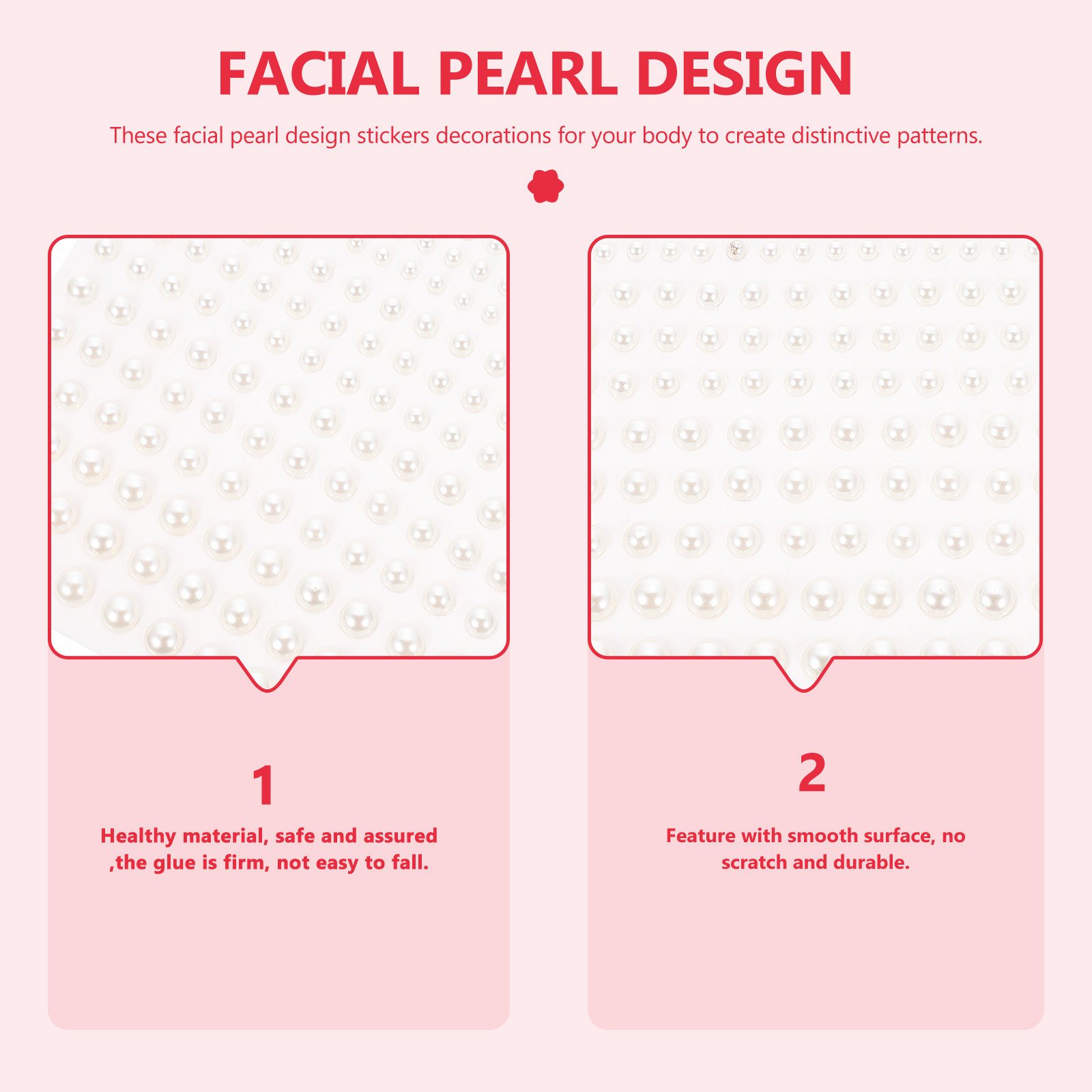 5Pcs Pearl Face Stickers Adhes - Craft Embellishments ulasan dan harga