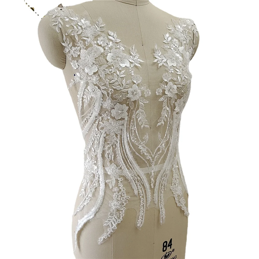 New Beaded Sequins Lace Mirror - Applique Patch Flower ulasan dan harga